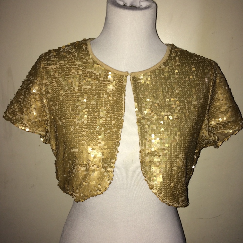 Forever 21 Gold Sequence M Shaw Drew Coat w/latch